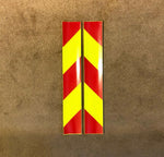 Vertical Lime & Red Reflective Chevron Panels (Multiple Sizes) - Reflective Pro
