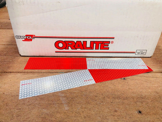10 Oralite V92 2"x12" DOT Strips (6" White 6" Red) - Reflective Pro