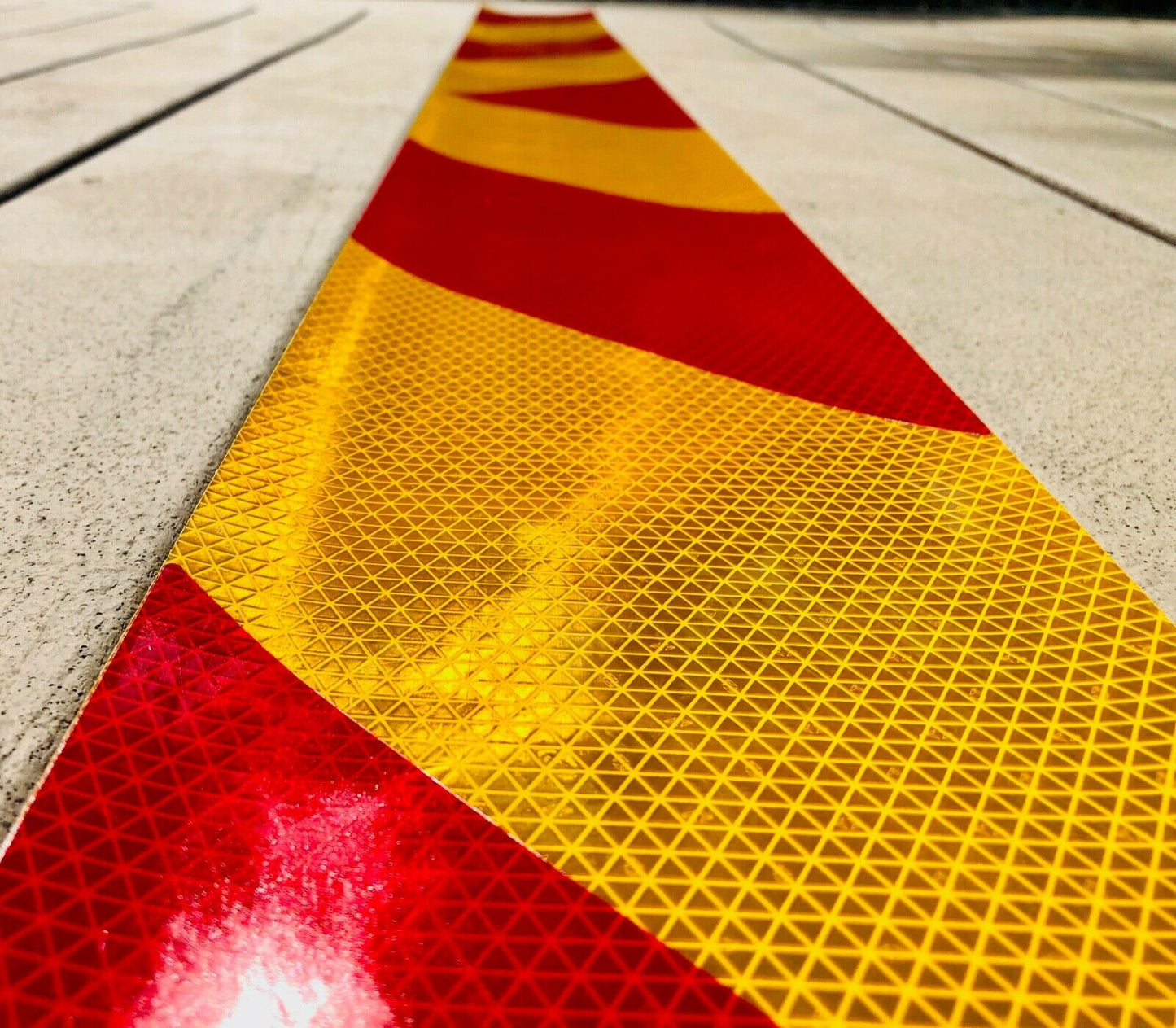 School Bus Yellow & Red Reflective Chevron Panel (Multiple Sizes) - Reflective Pro
