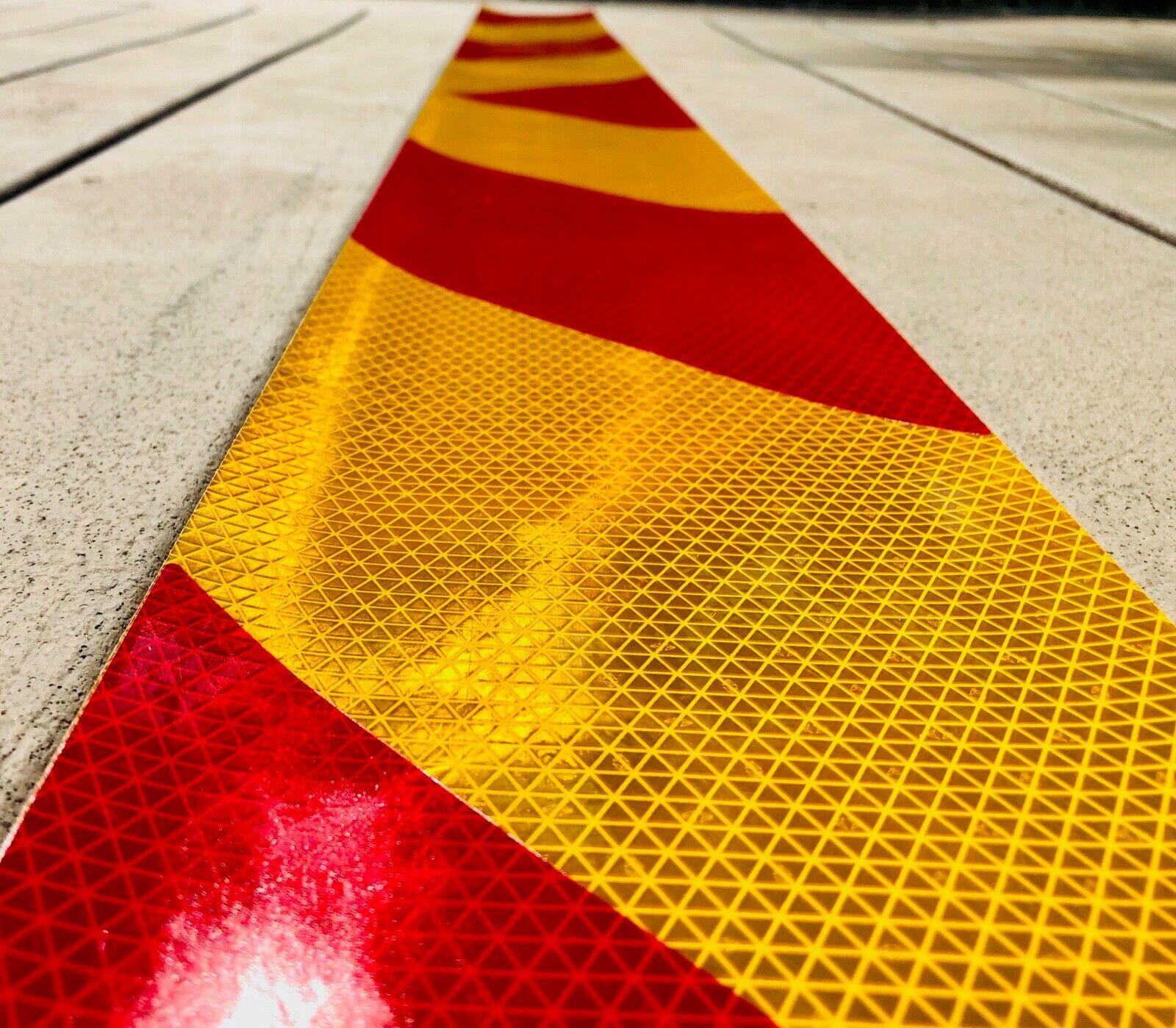 School Bus Yellow & Red Reflective Chevron Panel (Multiple Sizes) - Reflective Pro
