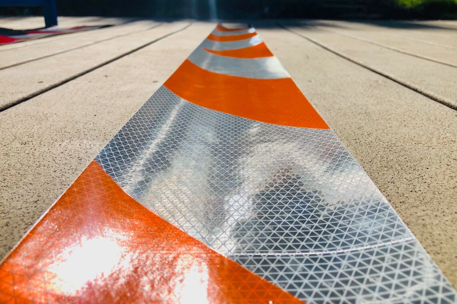 White & Orange Reflective Chevron Panel (Multiple Sizes) - Reflective Pro