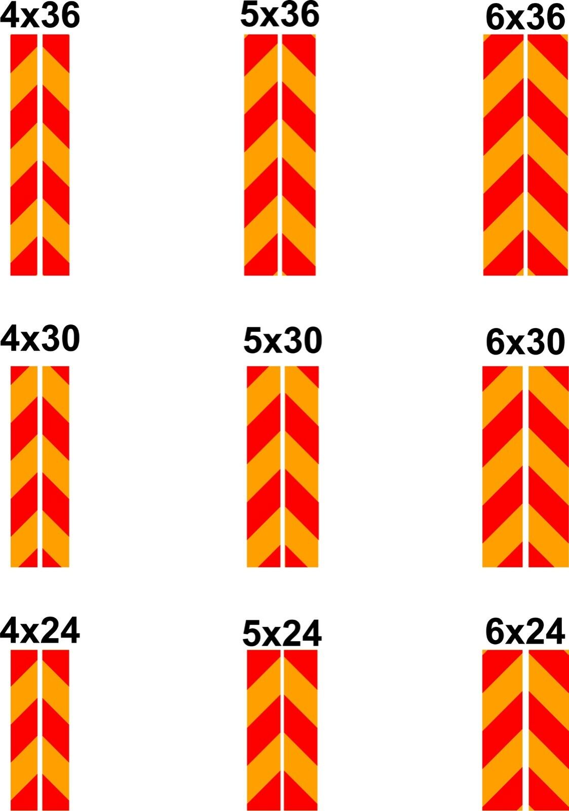 Vertical School Bus Yellow & Red Reflective Chevron Panels (Multiple Sizes) - Reflective Pro