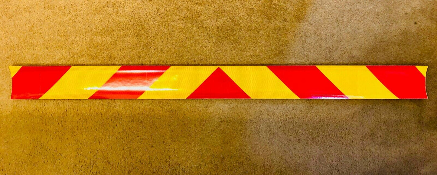 School Bus Yellow & Red Reflective Chevron Panel (Multiple Sizes) - Reflective Pro