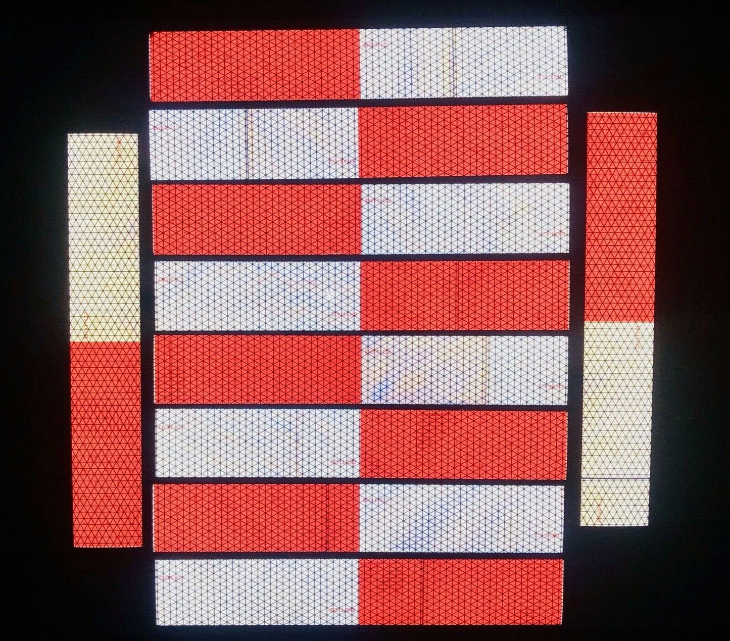 10 Oralite V92 2"x12" DOT Strips (6" White 6" Red) - Reflective Pro