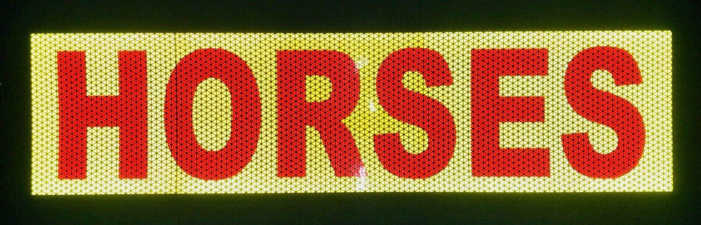 "HORSES" 6"x24" Reflective Word Panel (Multiple Colors) - Reflective Pro