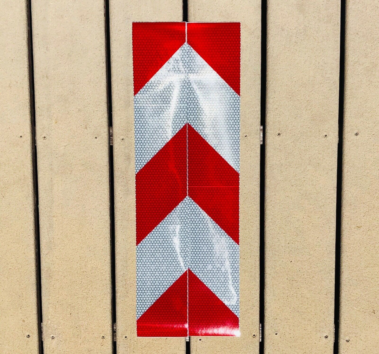 Vertical White & Red Reflective Chevron Panels (Multiple Sizes) - Reflective Pro