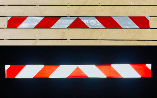 White & Red Reflective Chevron Panel (Multiple Sizes) - Reflective Pro