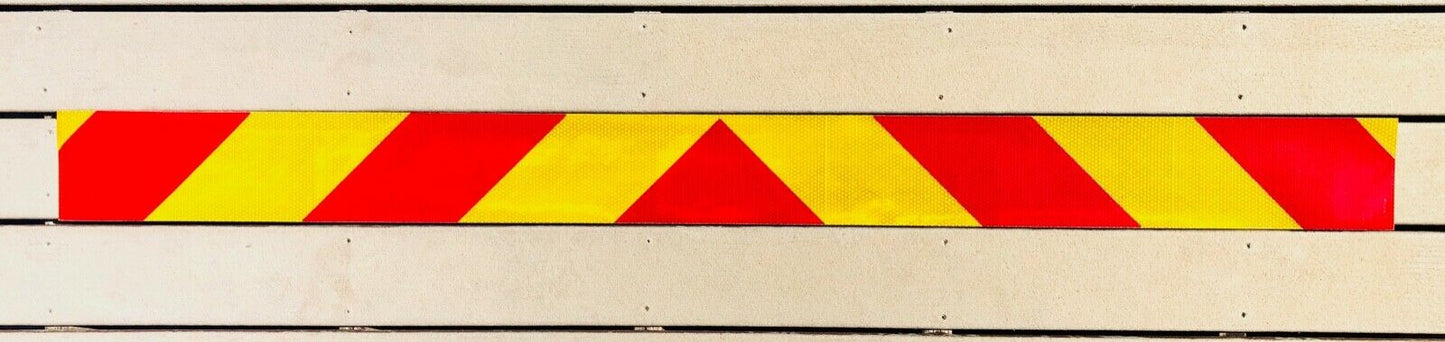School Bus Yellow & Red Reflective Chevron Panel (Multiple Sizes) - Reflective Pro