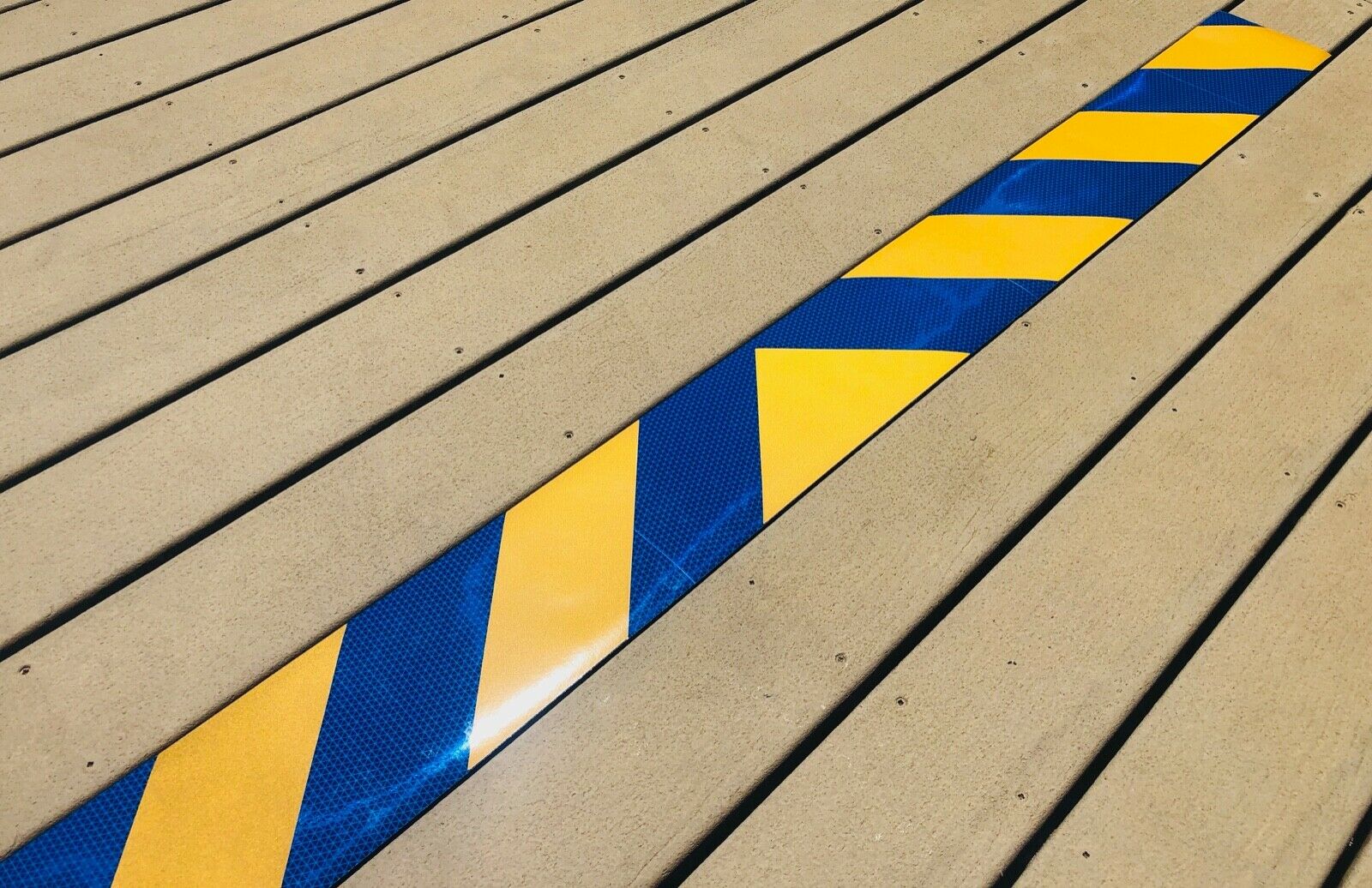 Blue & Gold Reflective Chevron Panel (Multiple Sizes) - Reflective Pro