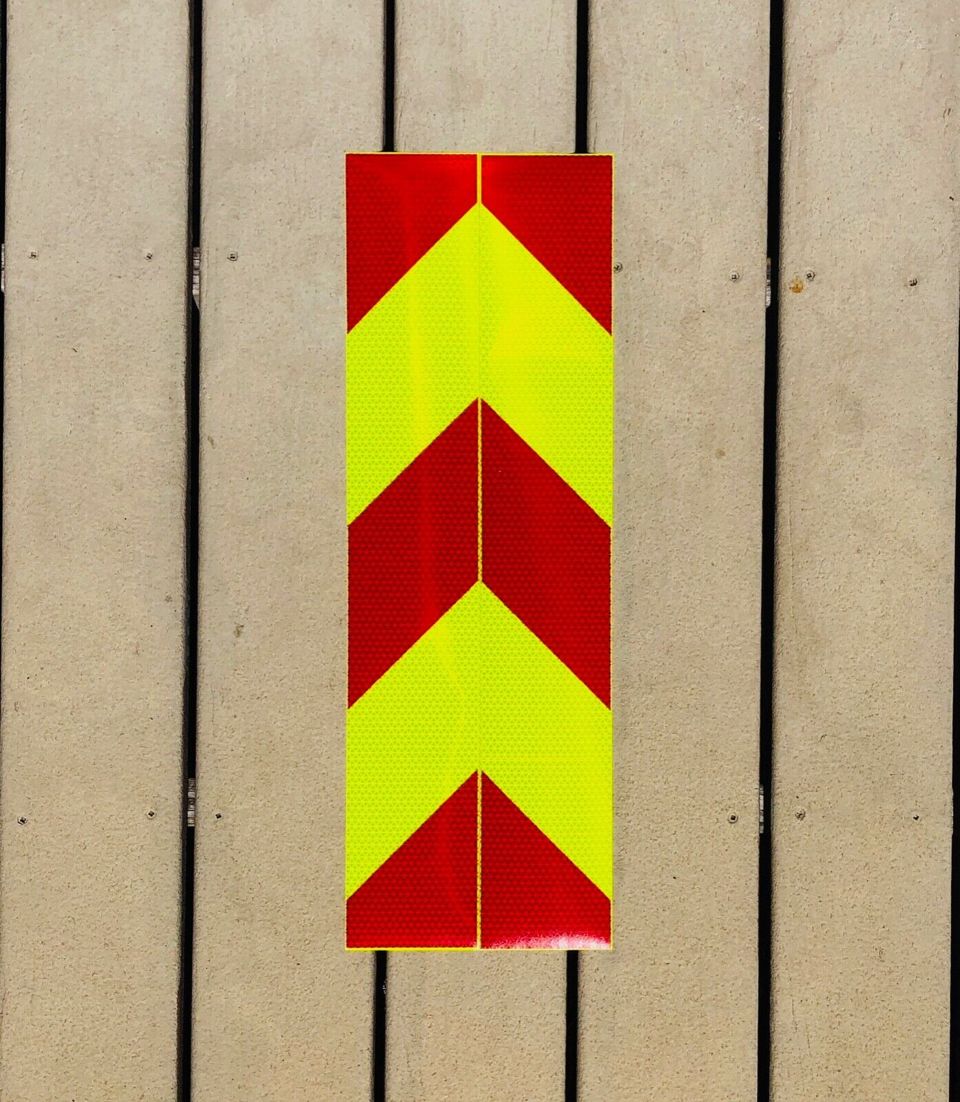 Vertical Lime & Red Reflective Chevron Panels (Multiple Sizes) - Reflective Pro