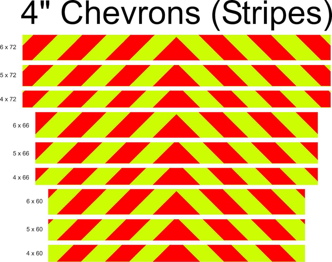 Lime & Red Reflective Chevron Panel (Multiple Sizes) - Reflective Pro