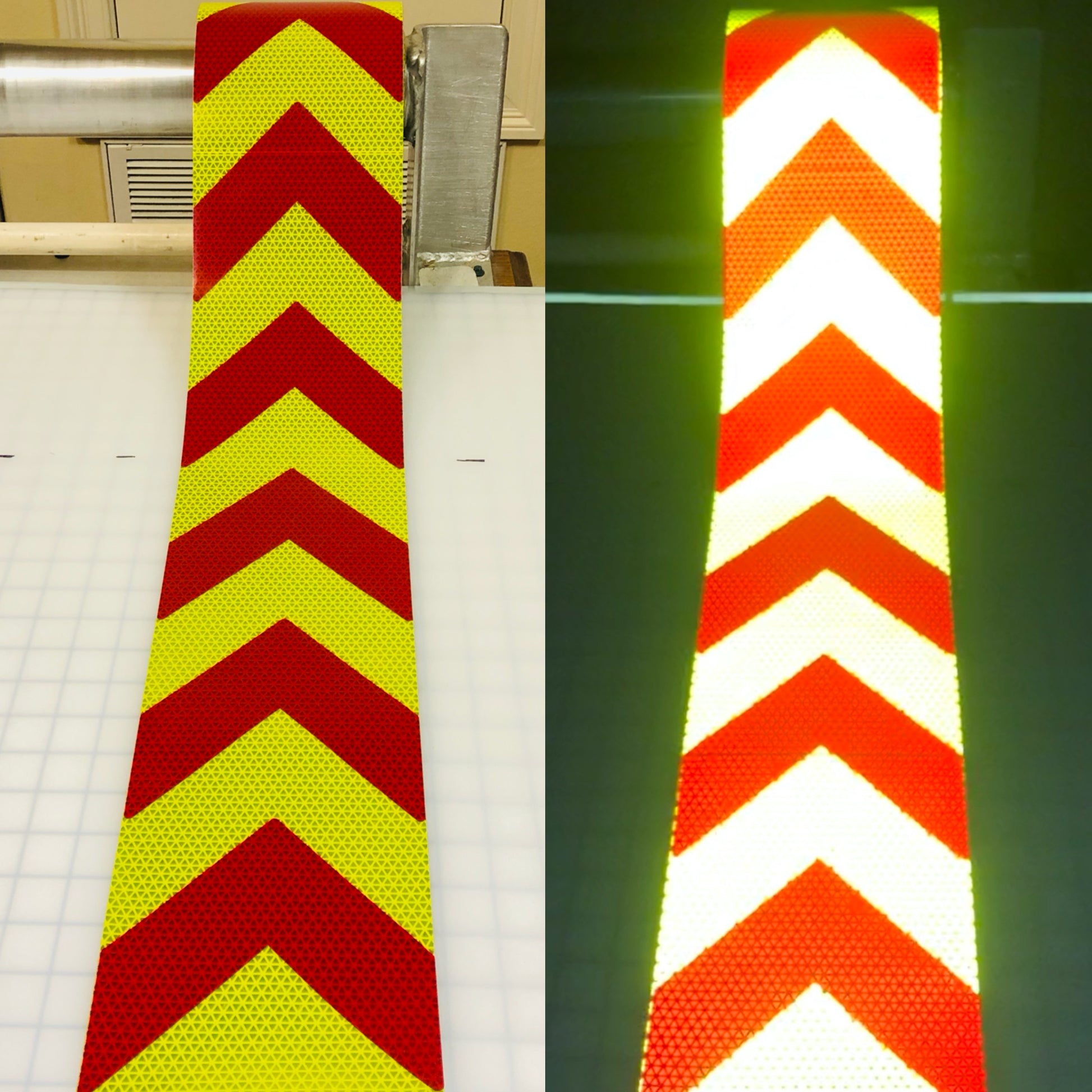 6 Inch Reflective Arrow Directional Panel/Roll (By the Foot) - Reflective Pro