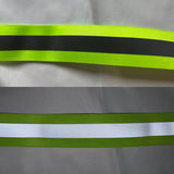 2" Reflective ELASTIC Vest Trim Fluorescent Orange & Lime Sew On Fabric - Reflective Pro