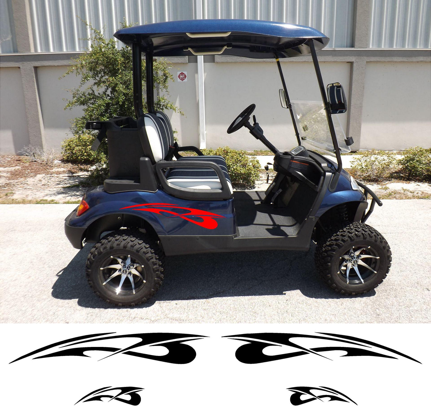 REFLECTIVE or Regular Golf Cart Graphic Decals 2 Pairs of 2 Vinyl Decal Universal Fit- 5 - Reflective Pro