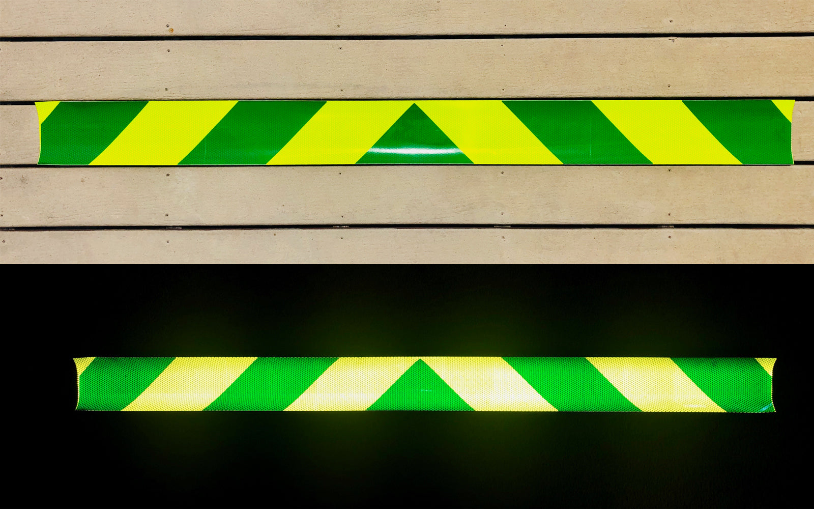 Lime & Green Reflective Chevron Panel (Multiple Sizes) - Reflective Pro