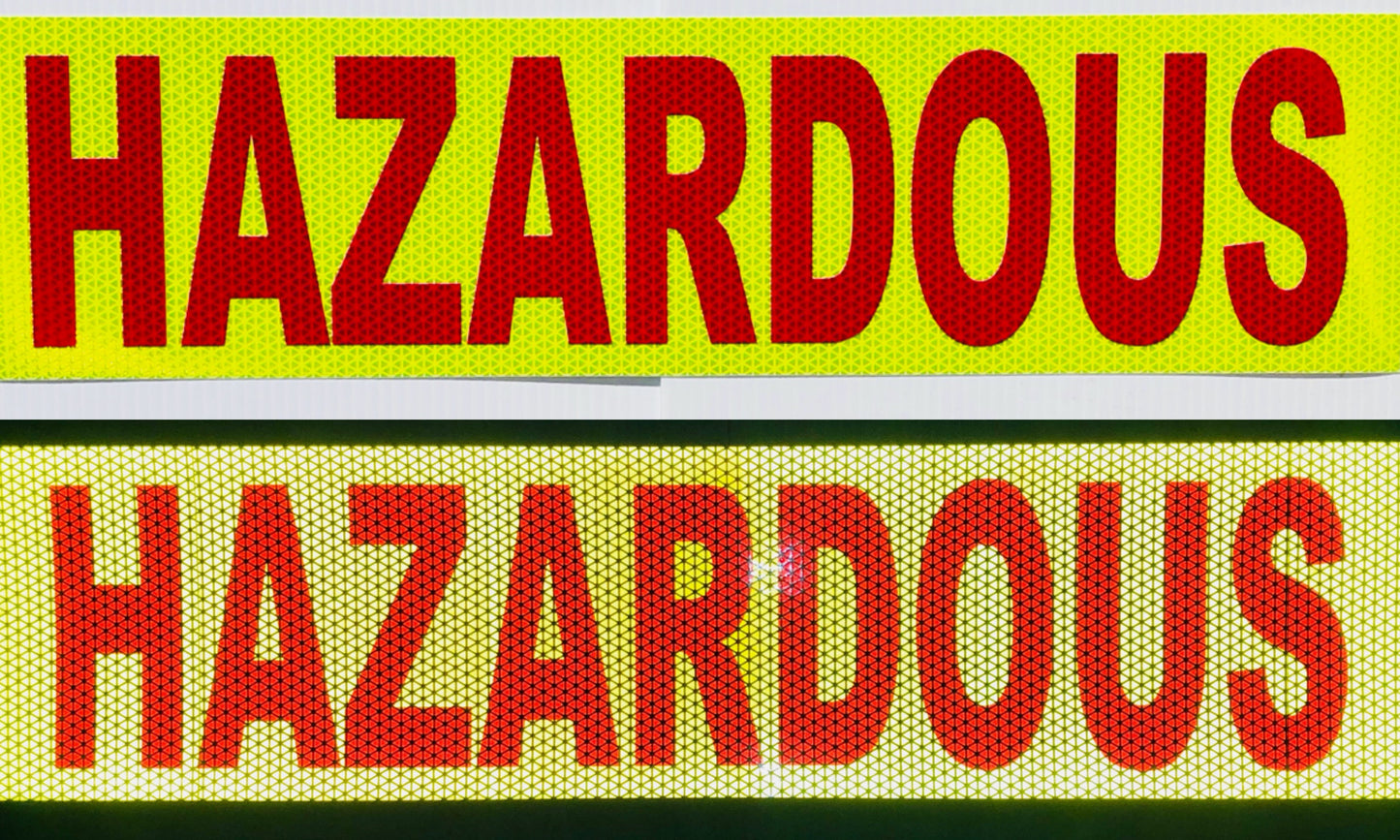 "HAZARDOUS" 6"x24" Reflective Word Panel - Reflective Pro