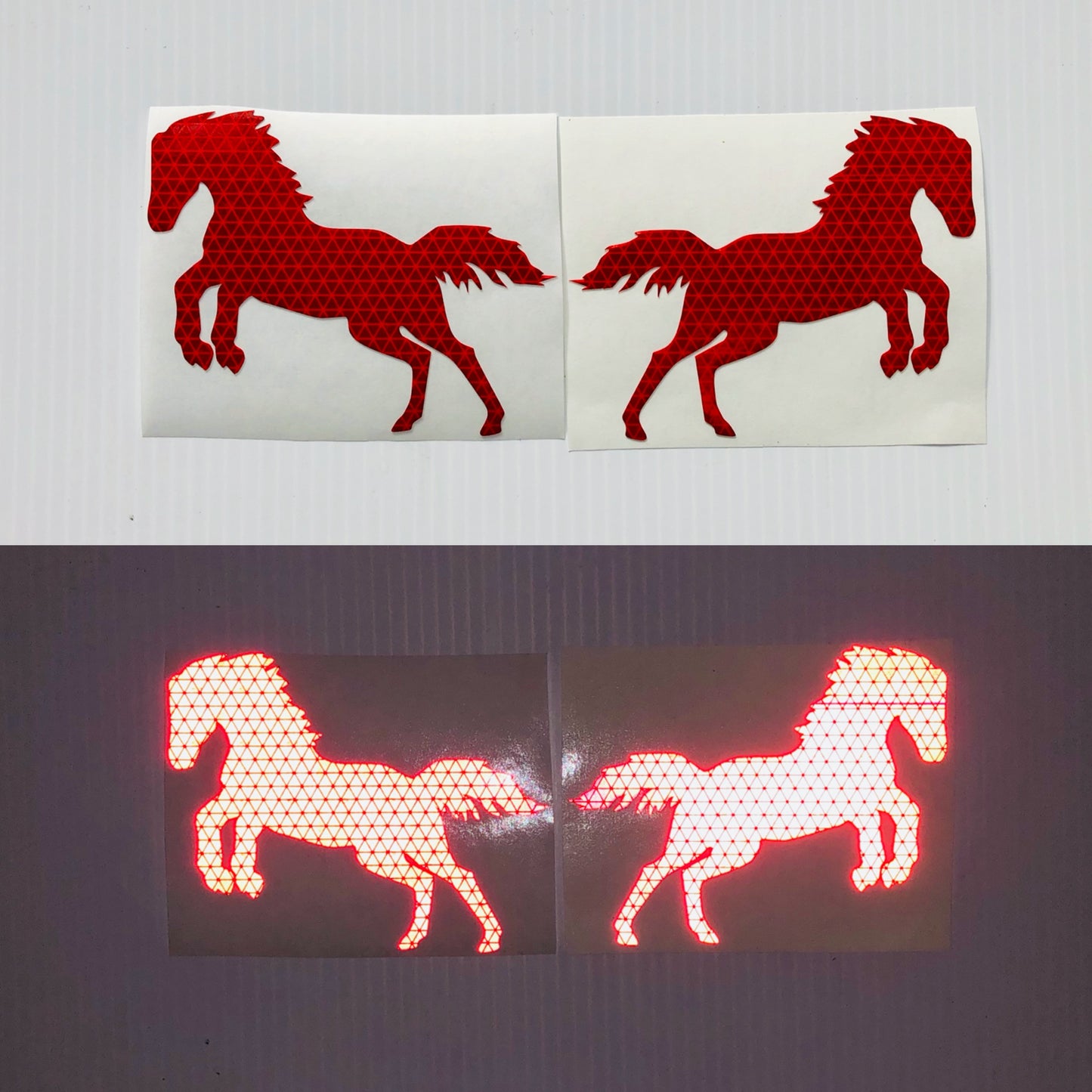5.25"x 4.25" Reflective Rearing Horses (Multiple Colors) Left or Right - Reflective Pro