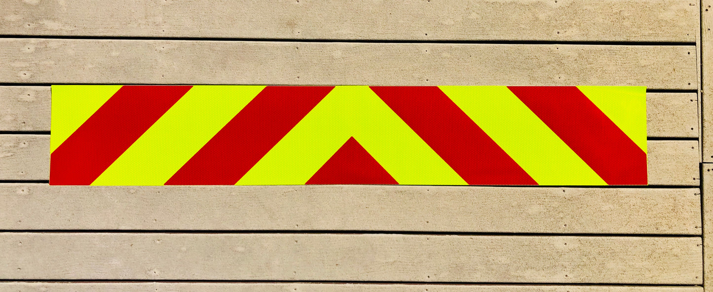 12" Lime & Red Reflective Chevron Panel - Reflective Pro