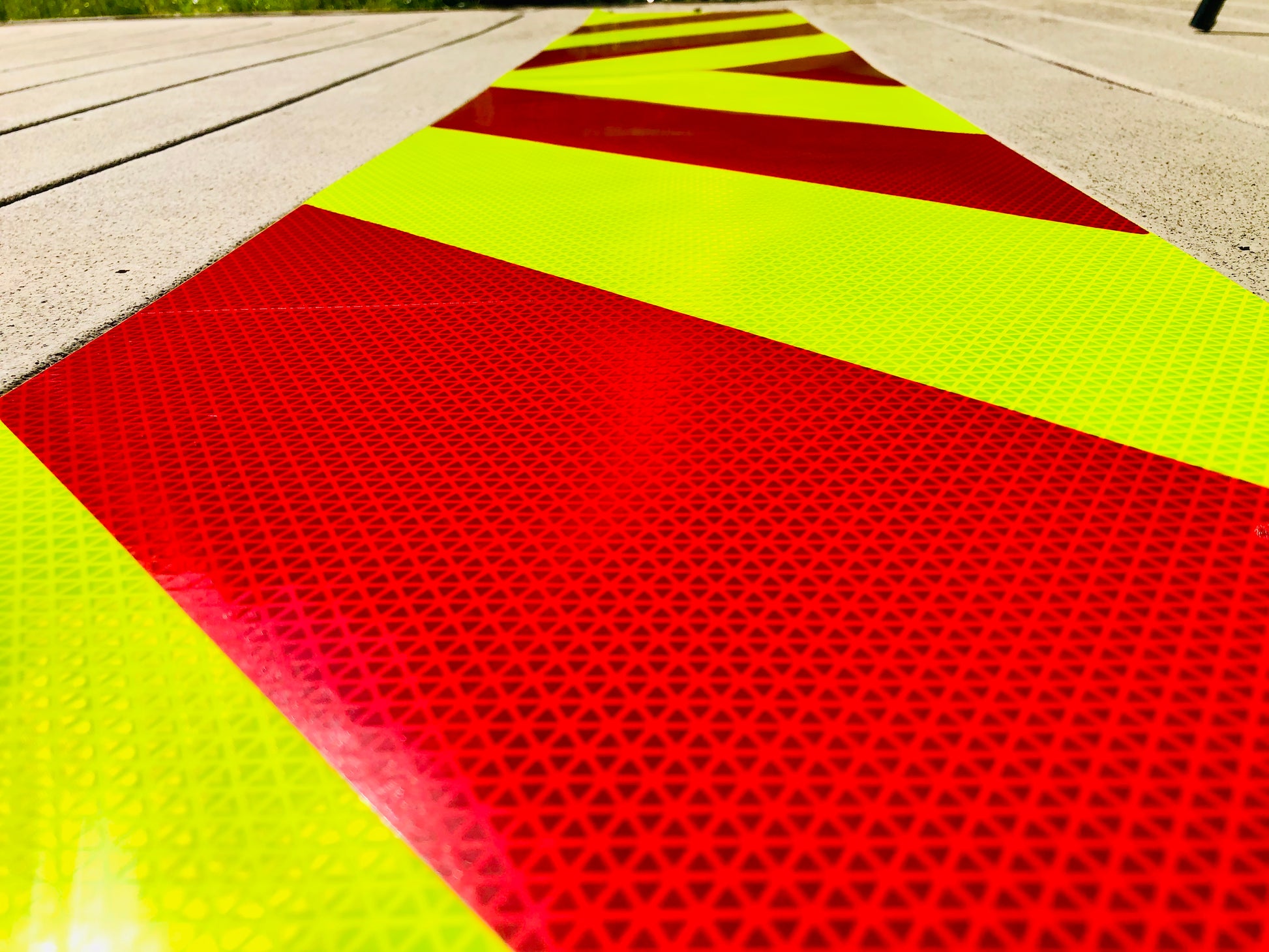12" Lime & Red Reflective Chevron Panel - Reflective Pro