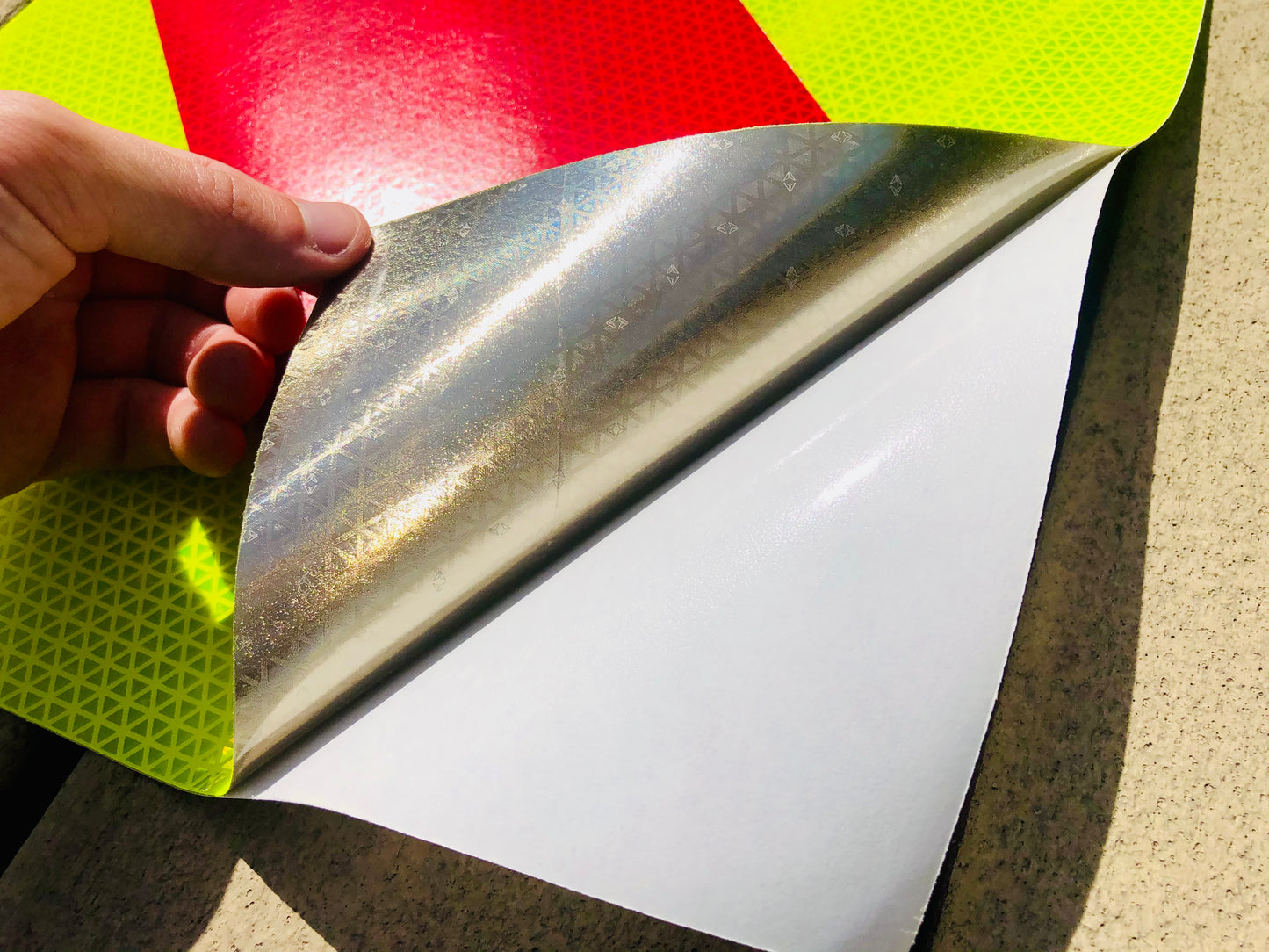 12" Lime & Red Reflective Chevron Panel - Reflective Pro
