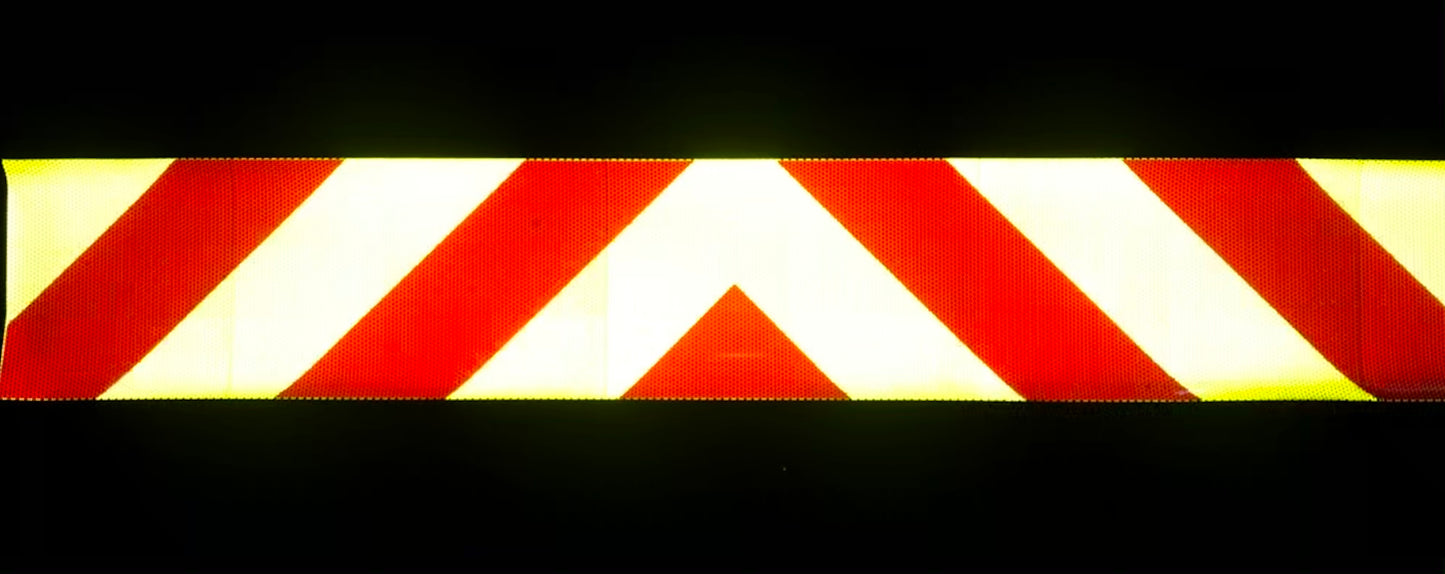 12" Lime & Red Reflective Chevron Panel - Reflective Pro