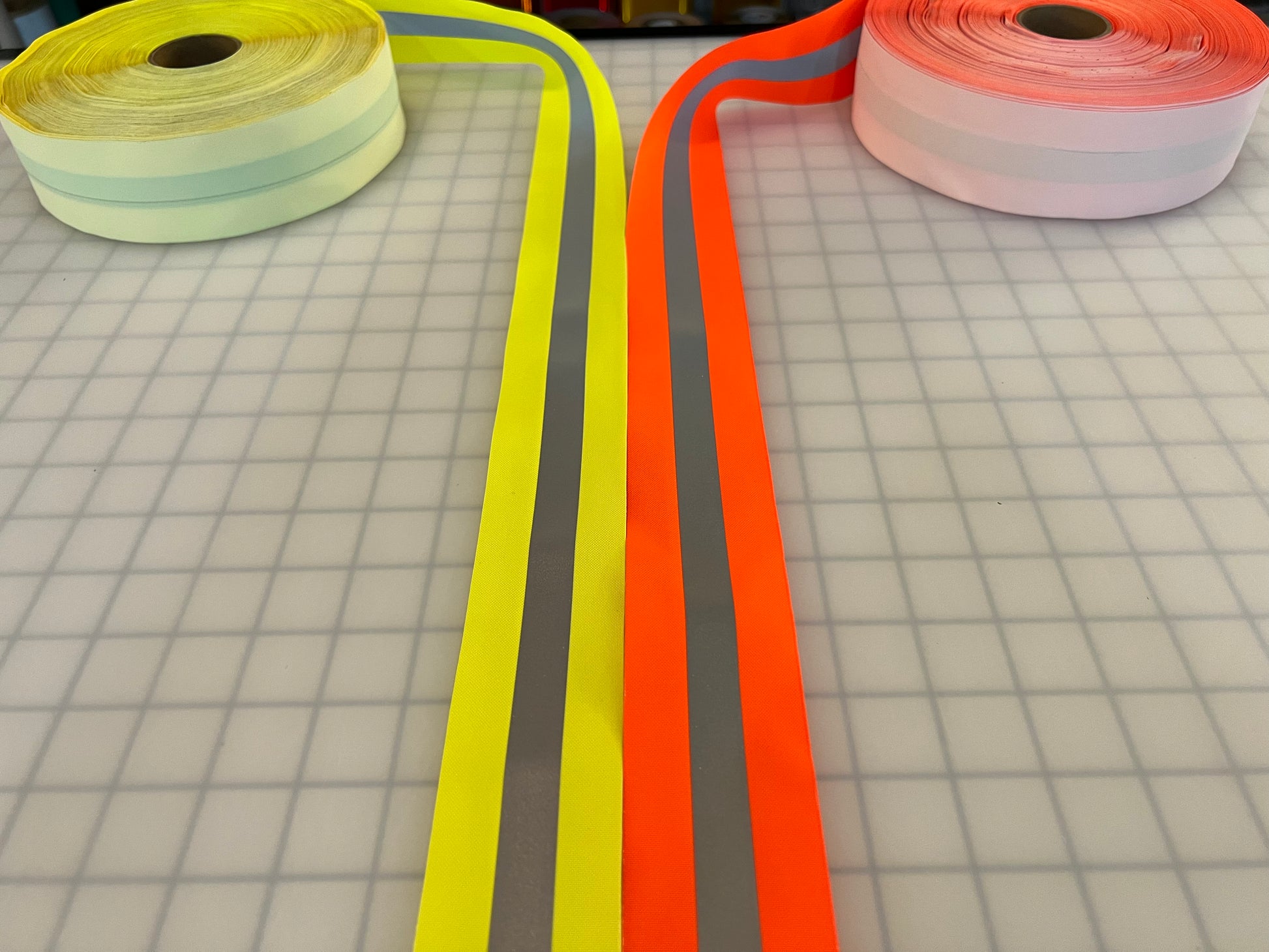 2" Reflective Vest Trim Red/Silver or Lime/Silver Sew On Fabric - Reflective Pro