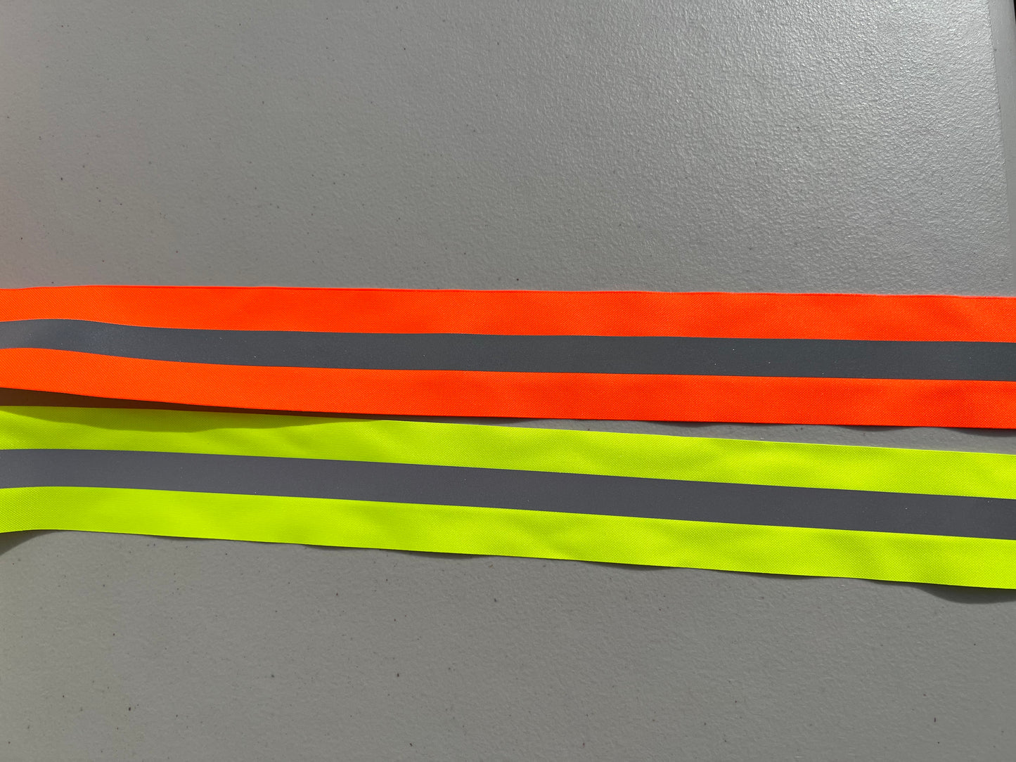 2" Reflective Vest Trim Red/Silver or Lime/Silver Sew On Fabric - Reflective Pro