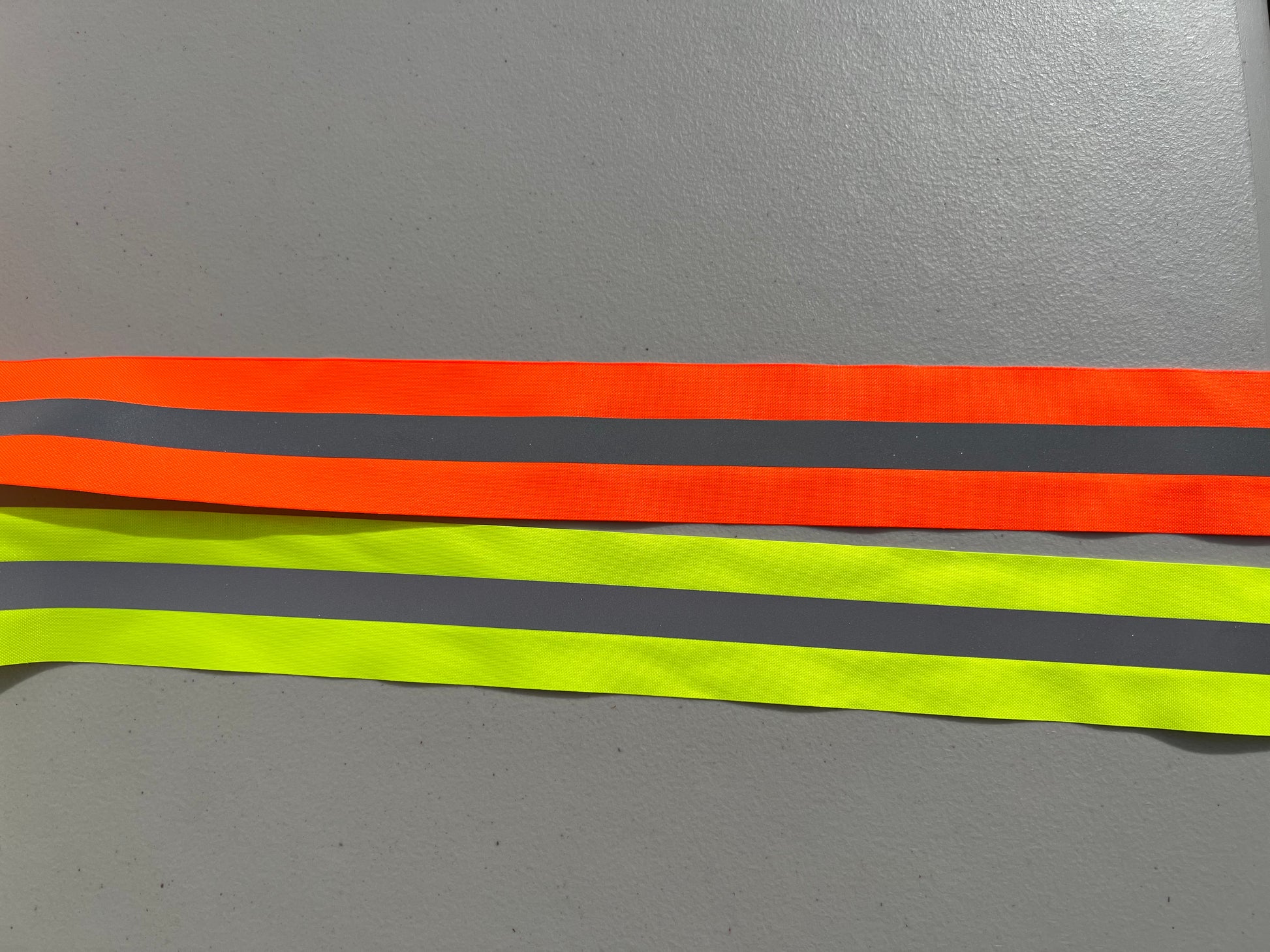 2" Reflective Vest Trim Red/Silver or Lime/Silver Sew On Fabric - Reflective Pro