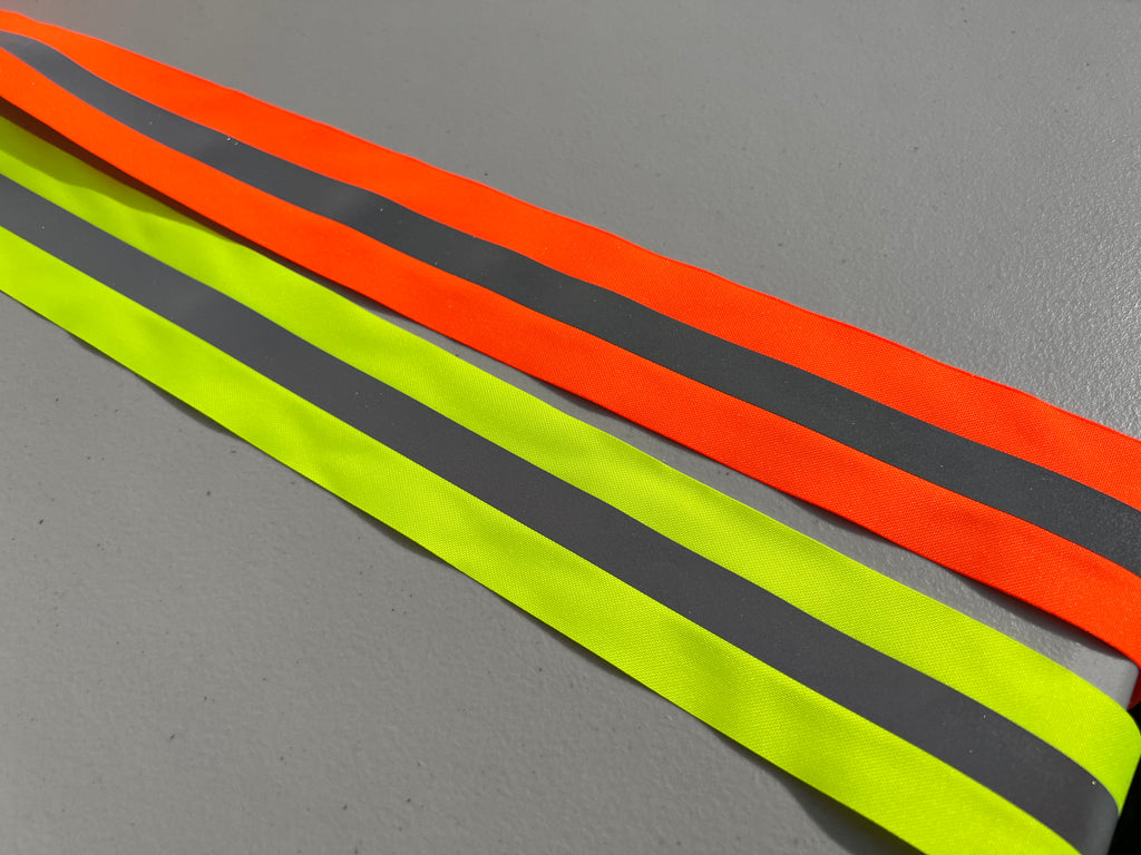 JINBING Silver Reflective Sew-On Ribbon Tape - 30mm X 10 Yards, High Visibility Orange Safety Trim