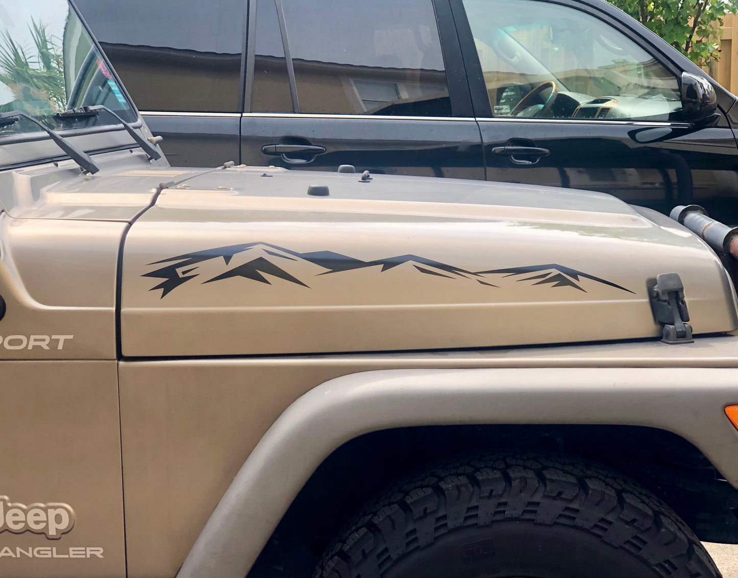 Jeep TJ Mountain Scene Hood Graphic 1997-2006 Pair of 2 Vinyl Decals - Reflective Pro