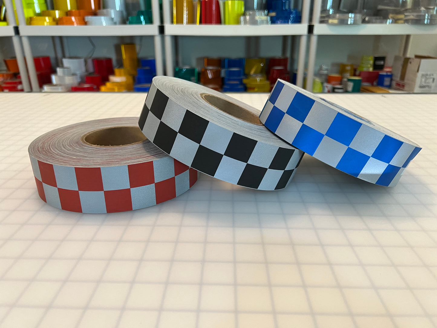 2" Inch Checkered Reflective Fabric Sew On - Reflective Pro