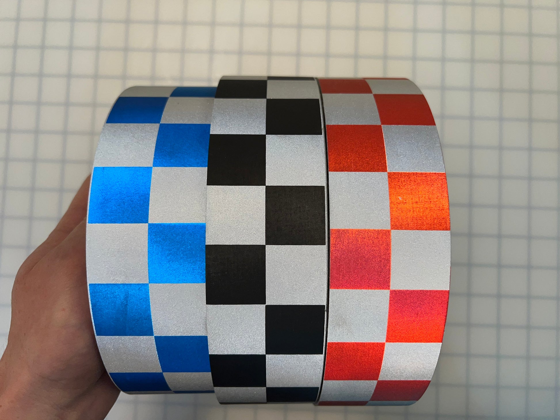 2" Inch Checkered Reflective Fabric Sew On - Reflective Pro