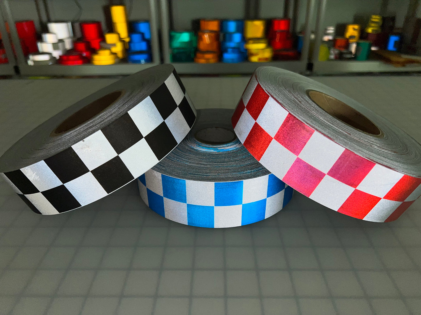 2" Inch Checkered Reflective Fabric Sew On - Reflective Pro