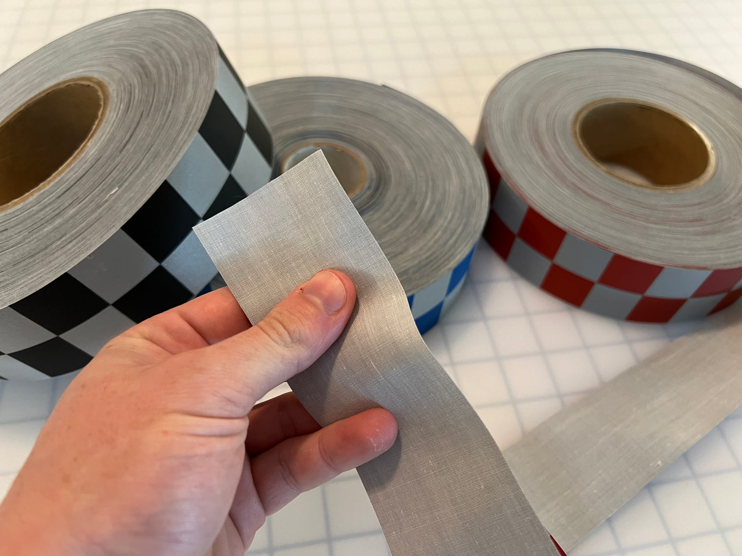 2" Inch Checkered Reflective Fabric Sew On - Reflective Pro