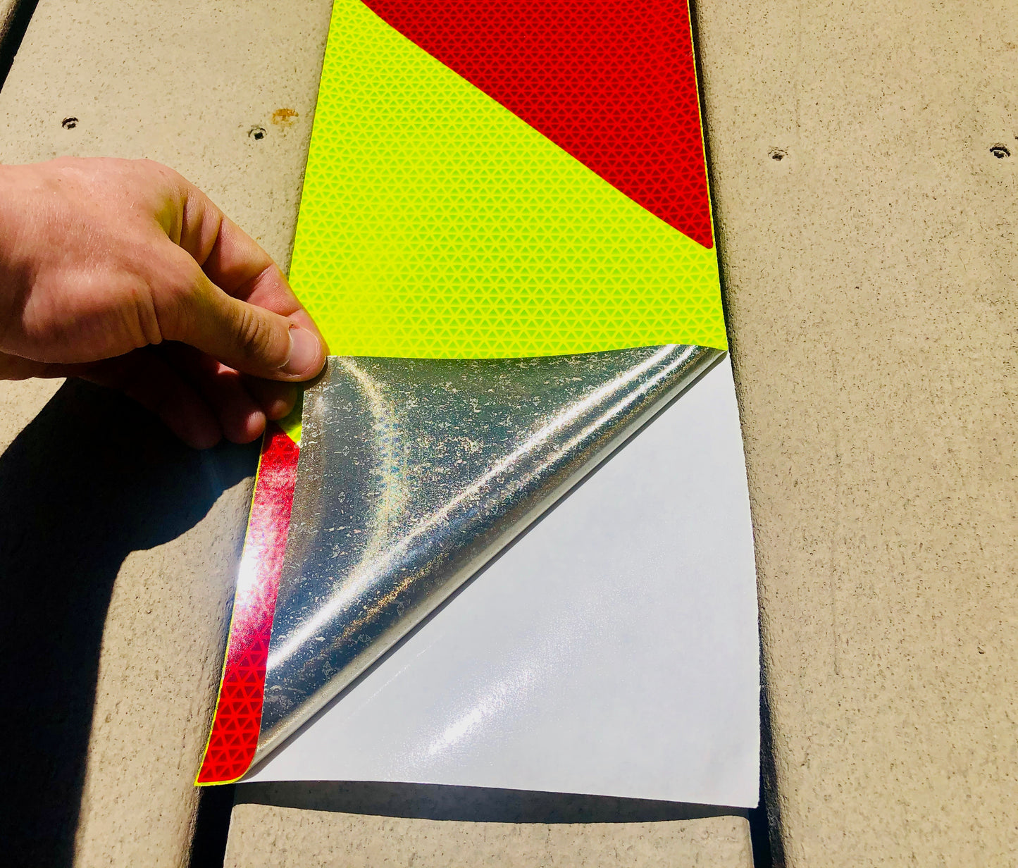 Lime & Red Reflective Chevron Panel (Multiple Sizes) - Reflective Pro
