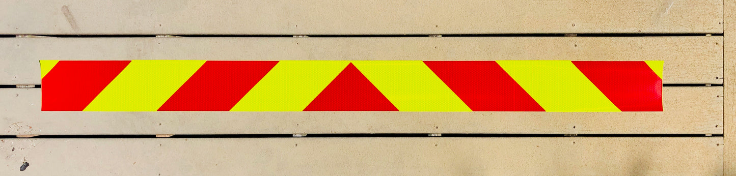 Lime & Red Reflective Chevron Panel (Multiple Sizes) - Reflective Pro