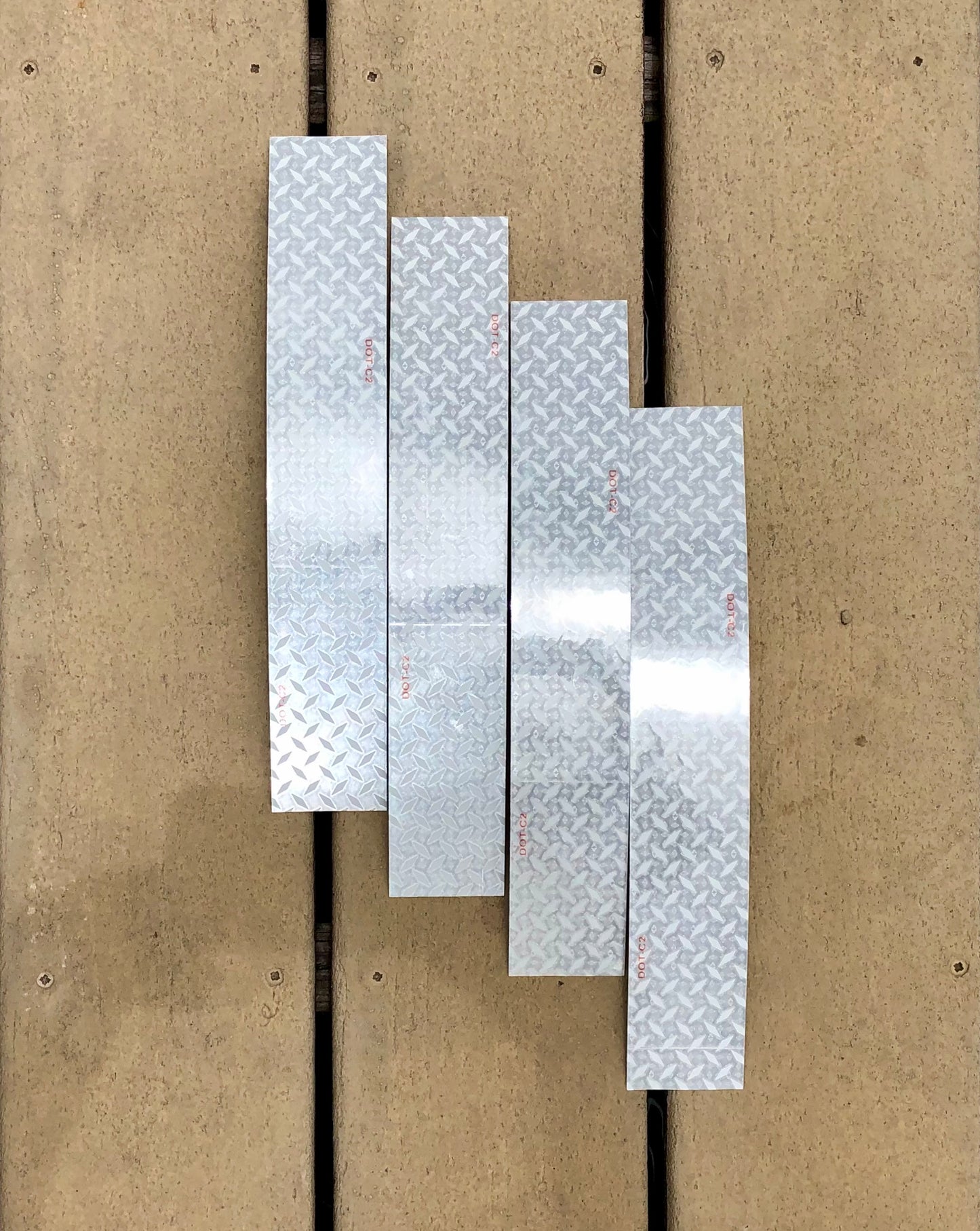 4 White 2"x12"  Corner Decal Strips Oralite V52 - Reflective Pro