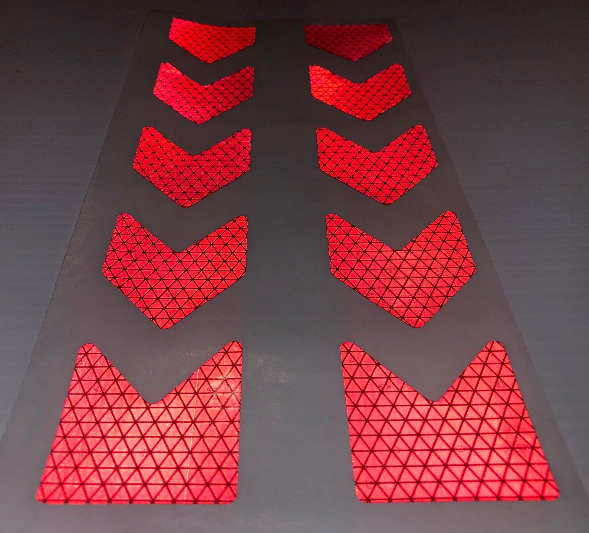 Reflective Motorcycle Pannier Decals 2"x14.5" V98 Oralite - Reflective Pro