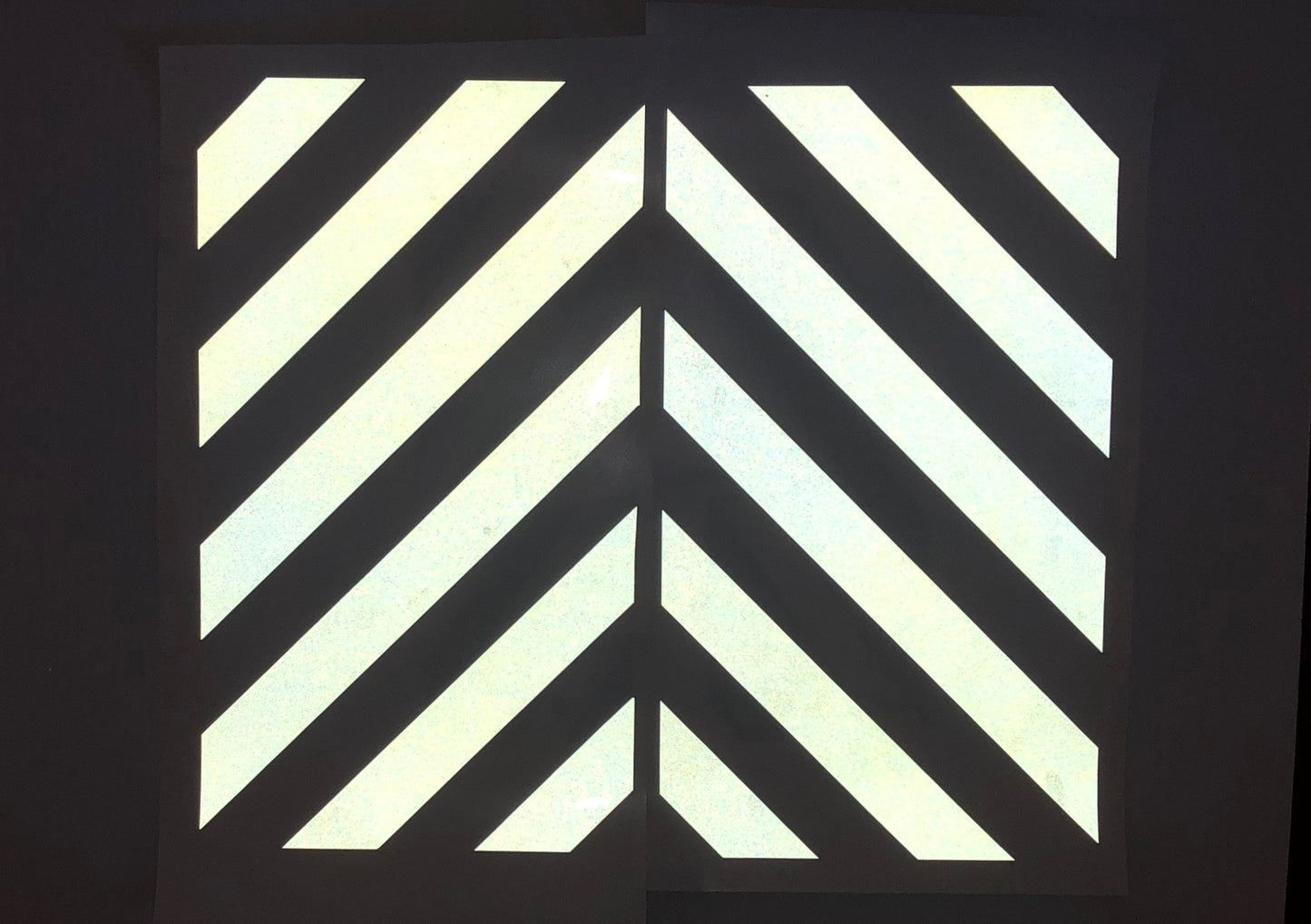 Reflective Motorcycle Pannier Shadow Chevron Engineer Grade (Rapid Air) - Reflective Pro
