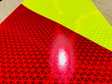 Lime & Red Reflective Chevron Panel (Multiple Sizes) - Reflective Pro