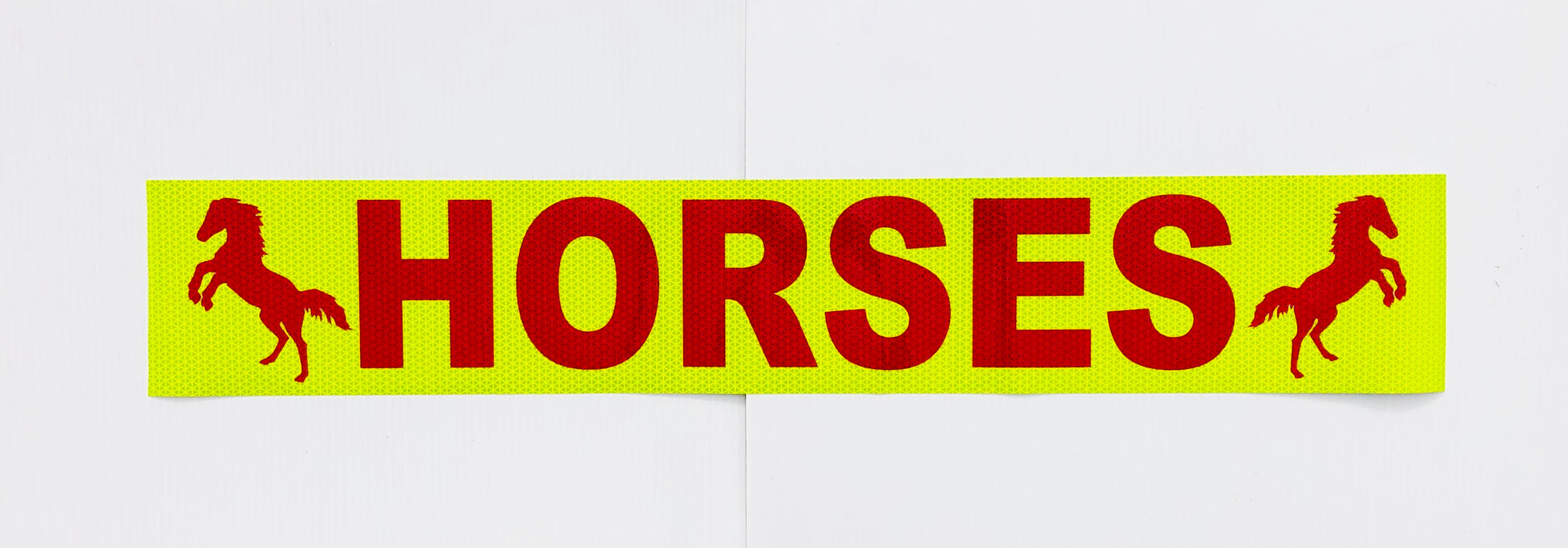 "HORSES" + Rearing Horse 6"x36" Reflective Word Panel (Multiple Colors) - Reflective Pro