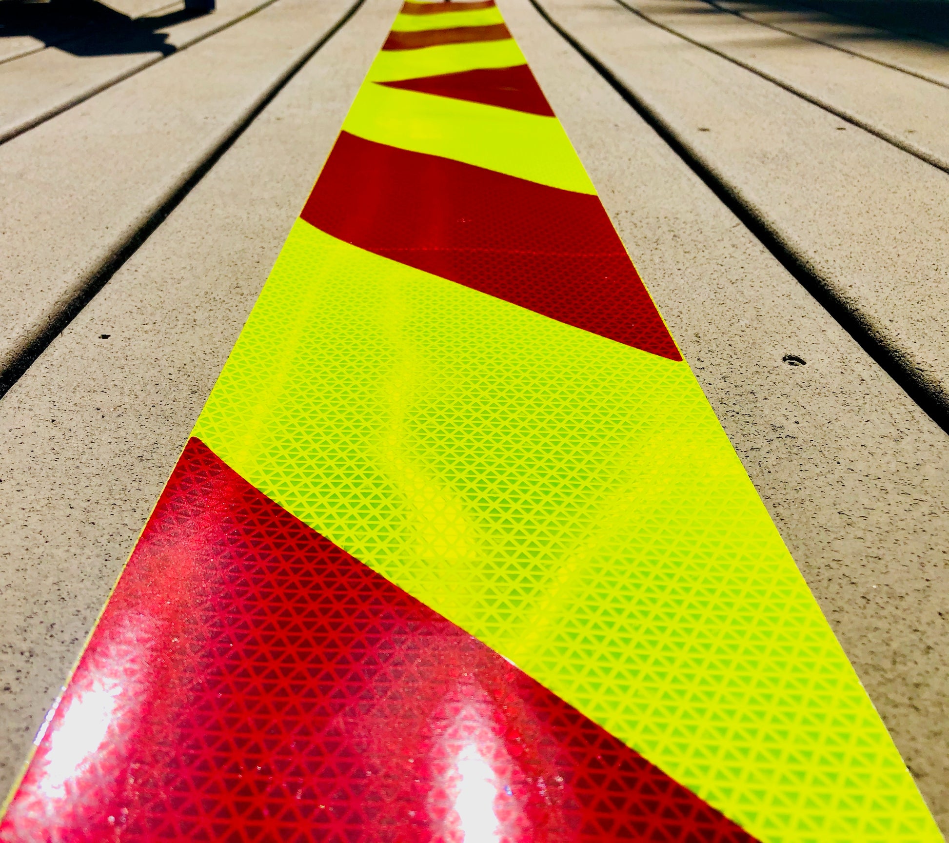 Lime & Red Reflective Chevron Panel (Multiple Sizes) - Reflective Pro