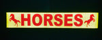 "HORSES" + Rearing Horse 6"x36" Reflective Word Panel (Multiple Colors) - Reflective Pro