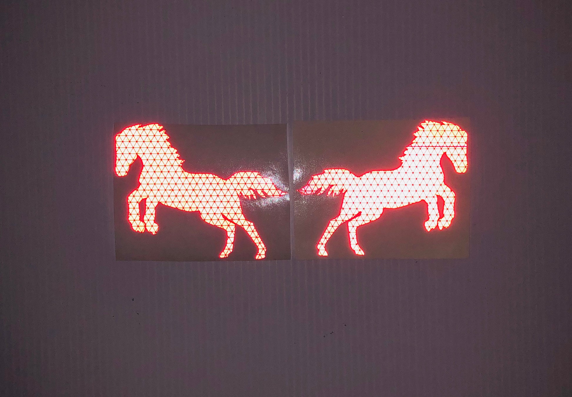 5.25"x 4.25" Reflective Rearing Horses (Multiple Colors) Left or Right - Reflective Pro