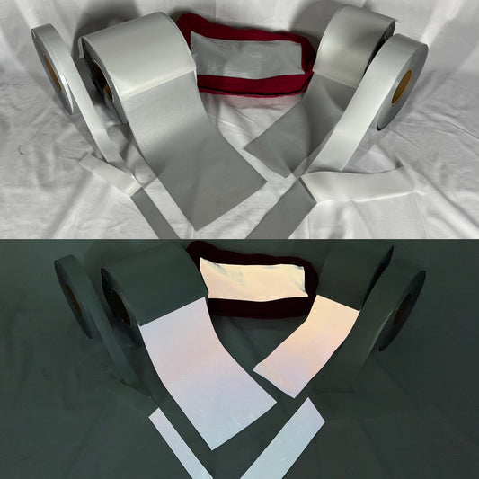 Iron On Silver Reflective Fabric 1" 2" 4" 6" - Reflective Pro