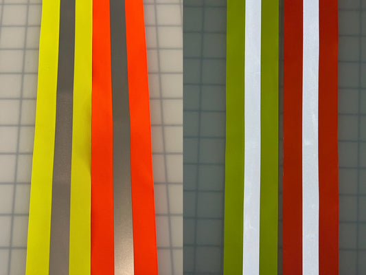 2" Reflective Vest Trim Red/Silver or Lime/Silver Sew On Fabric - Reflective Pro