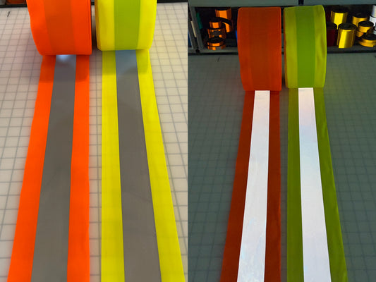 4.5" Reflective Vest Trim Red/Silver or Lime/Silver Sew On Fabric (ANSI Approved) - Reflective Pro