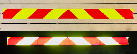 Lime & Red Reflective Chevron Panel (Multiple Sizes) - Reflective Pro