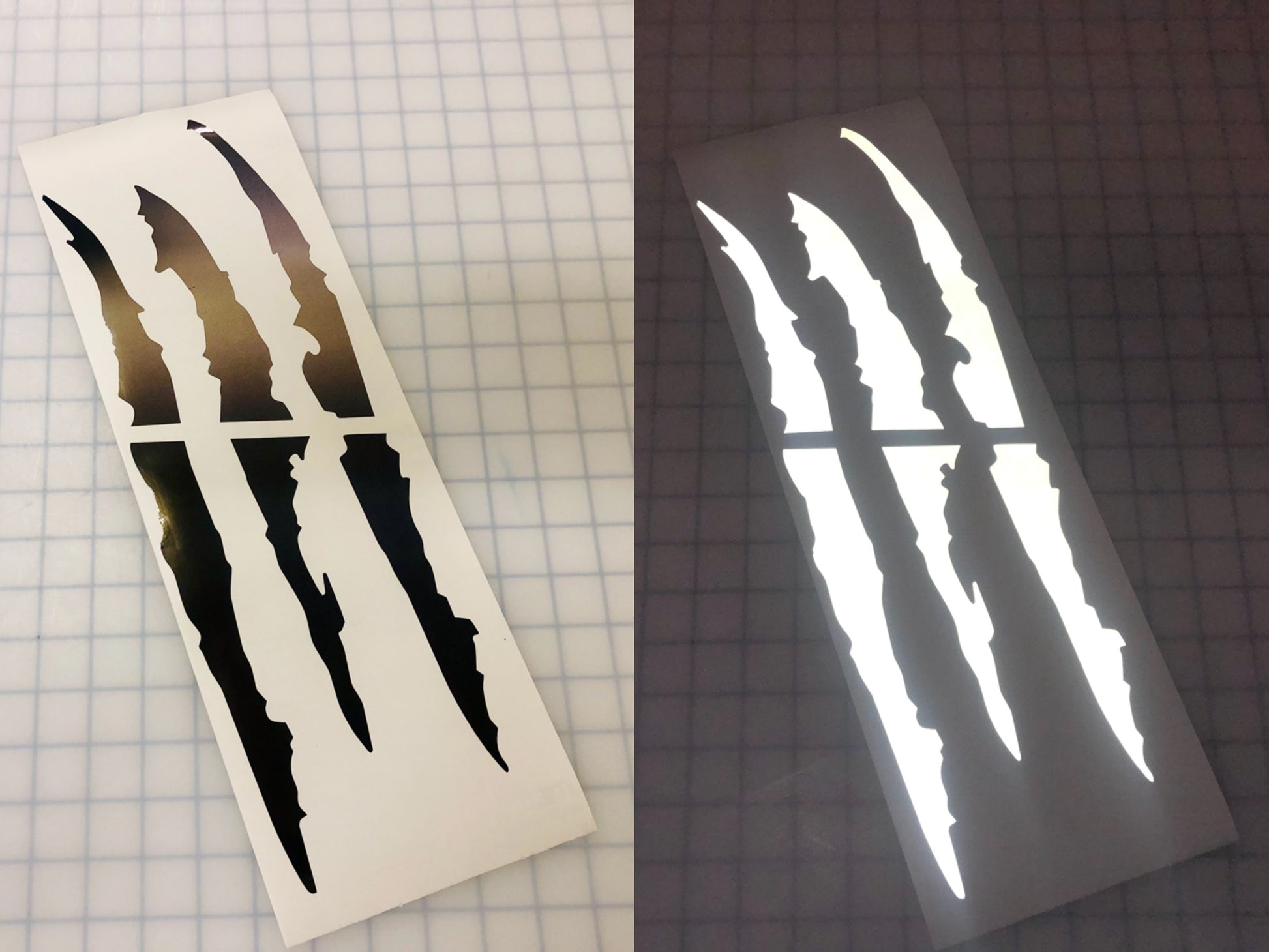 REFLECTIVE Monster Claw Headlight Decal - Reflective Pro