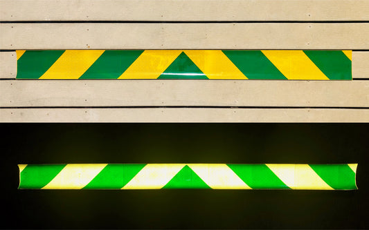 School Bus Yellow & Green Reflective Chevron Panel (Multiple Sizes) - Reflective Pro